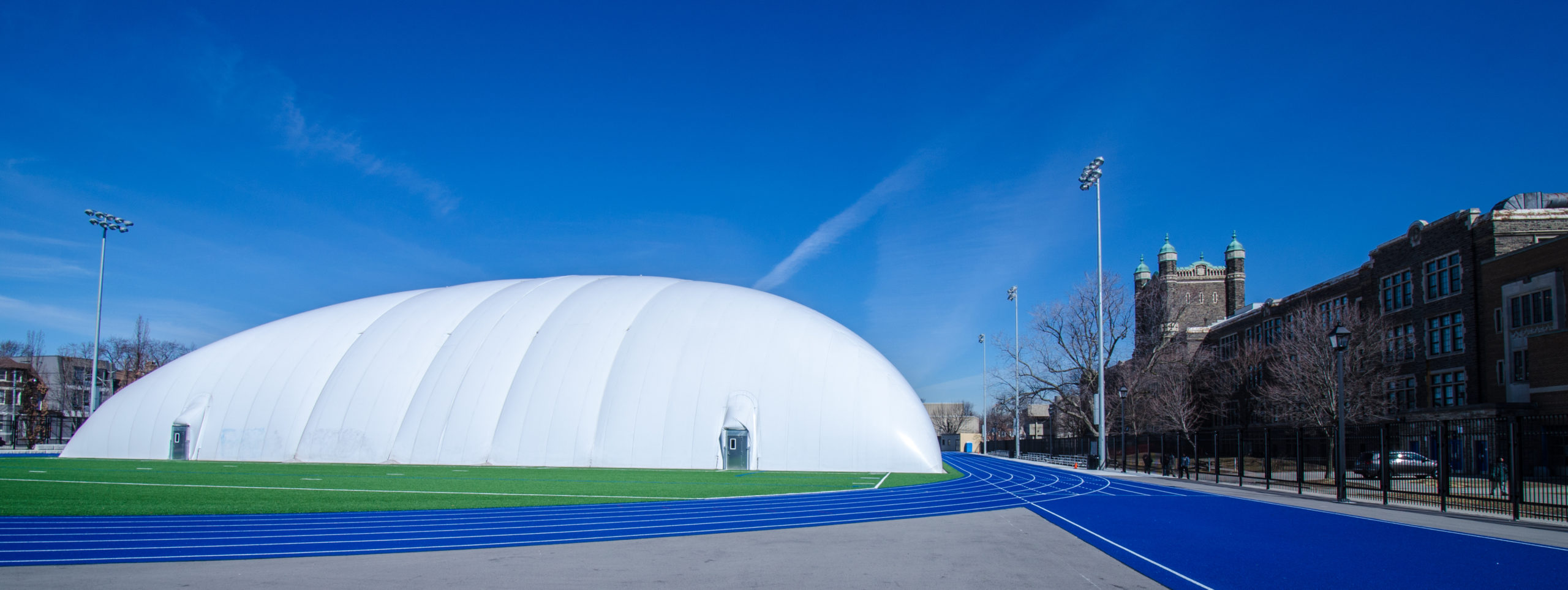 External shot of air dome.