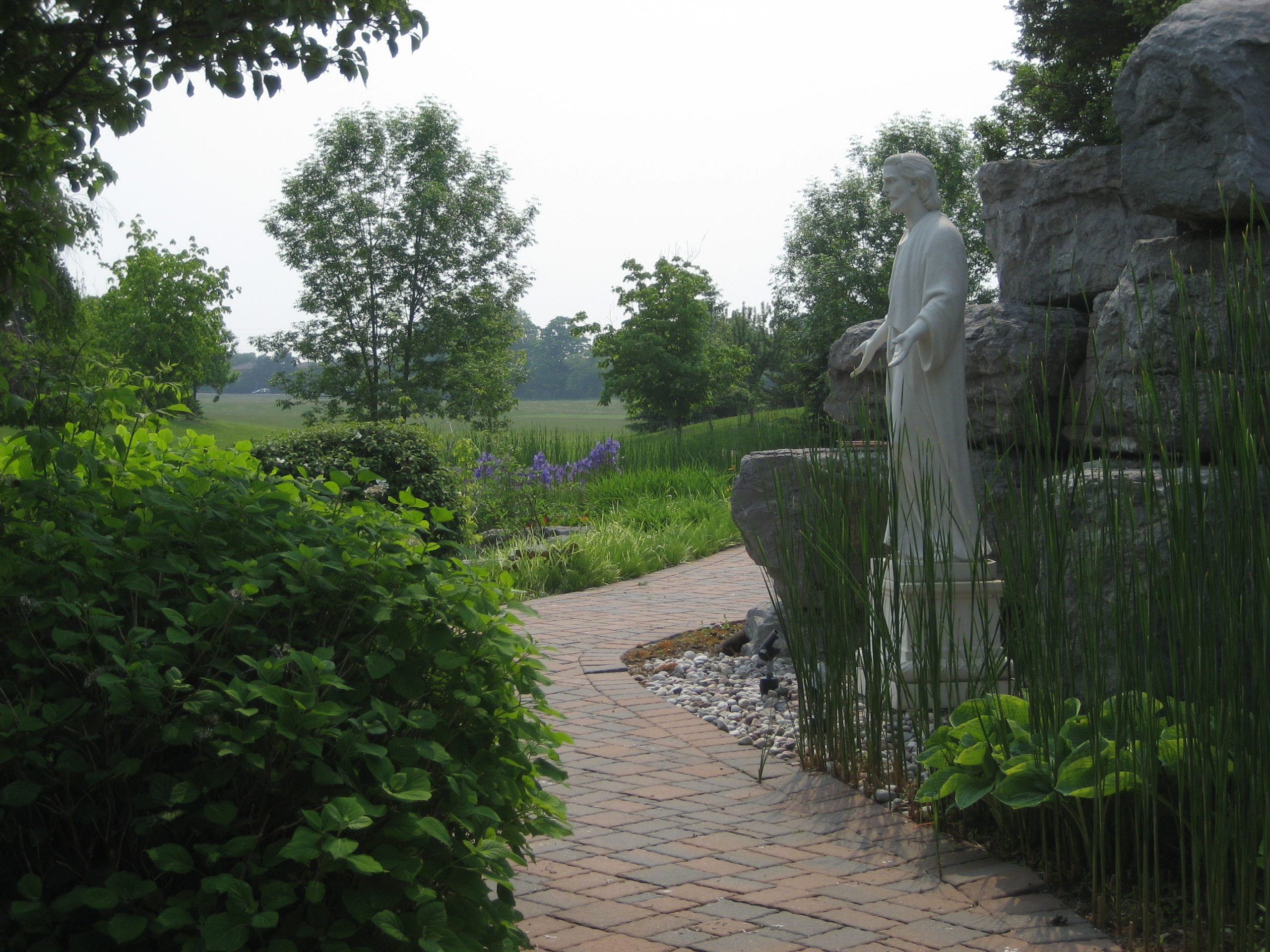 Pathway with a statue