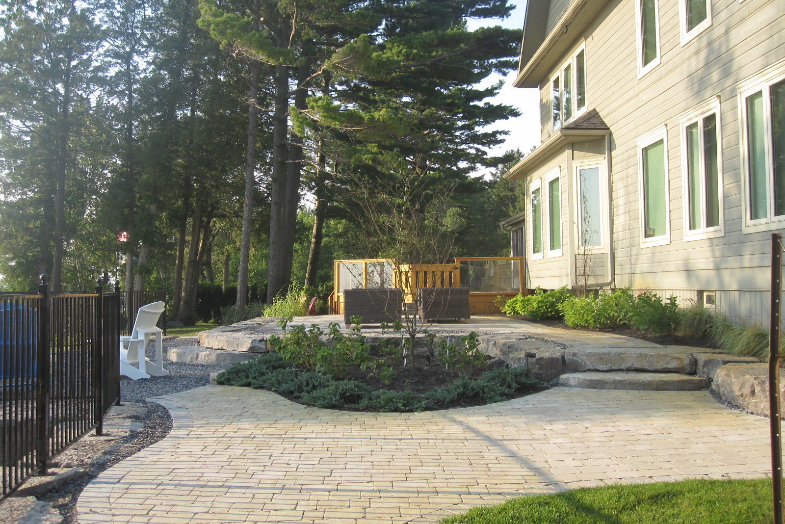 Back of cottage with winding path.