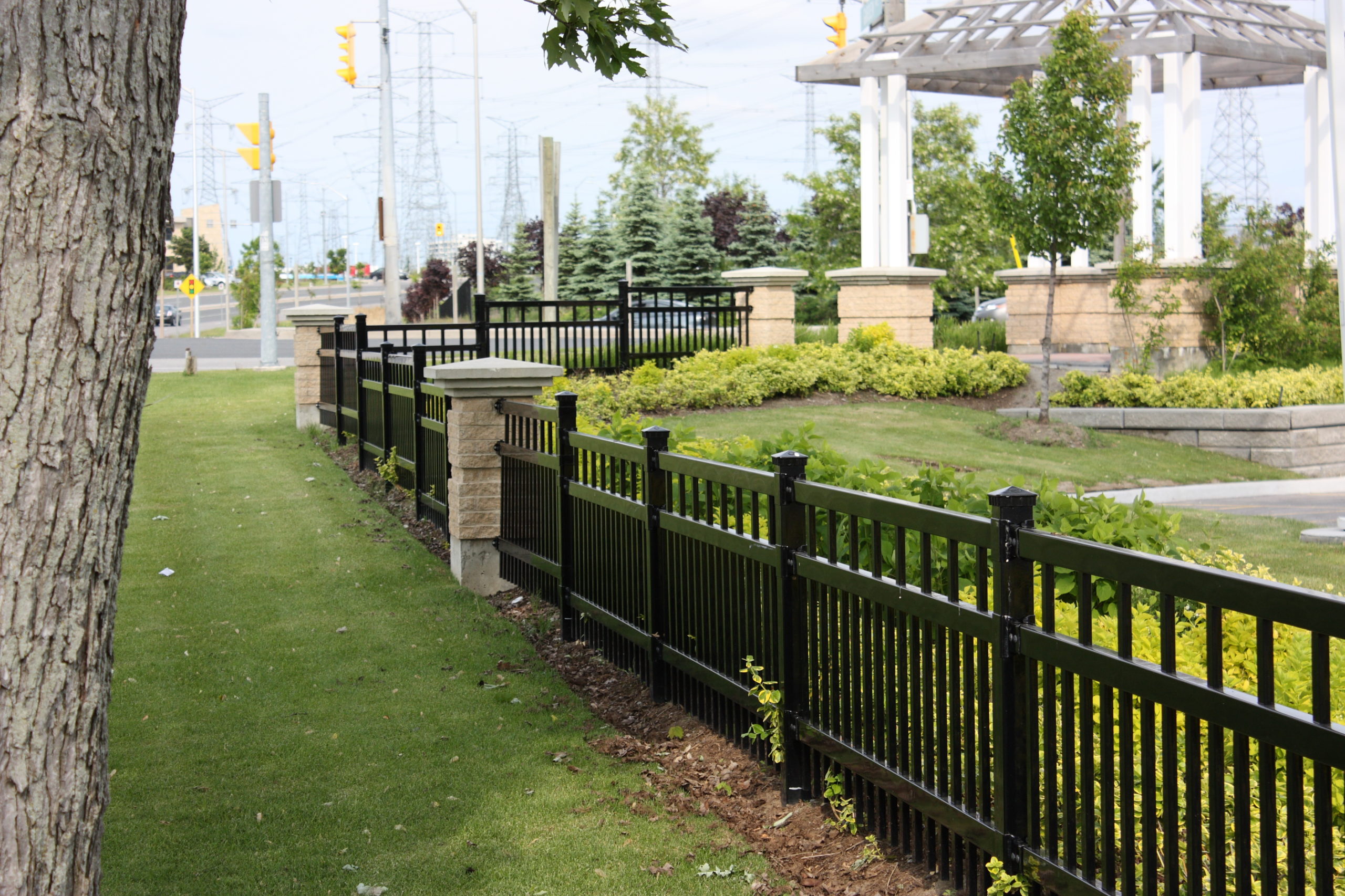 Iron fencing and landscaping