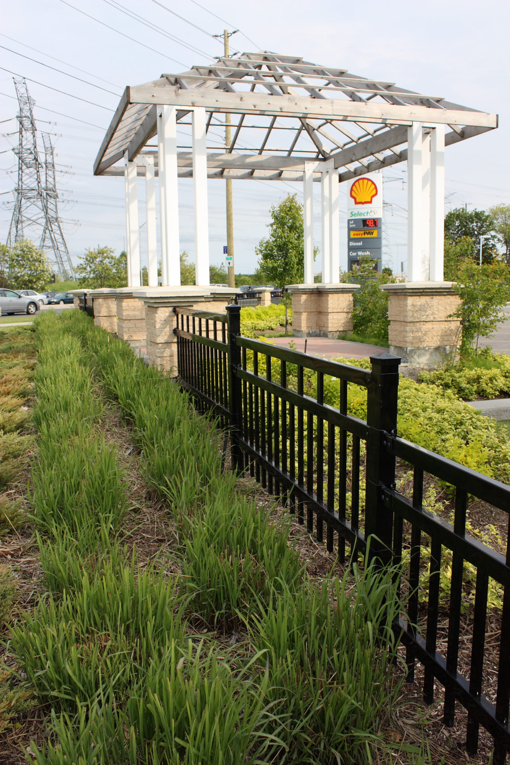 Iron fencing and landscaping