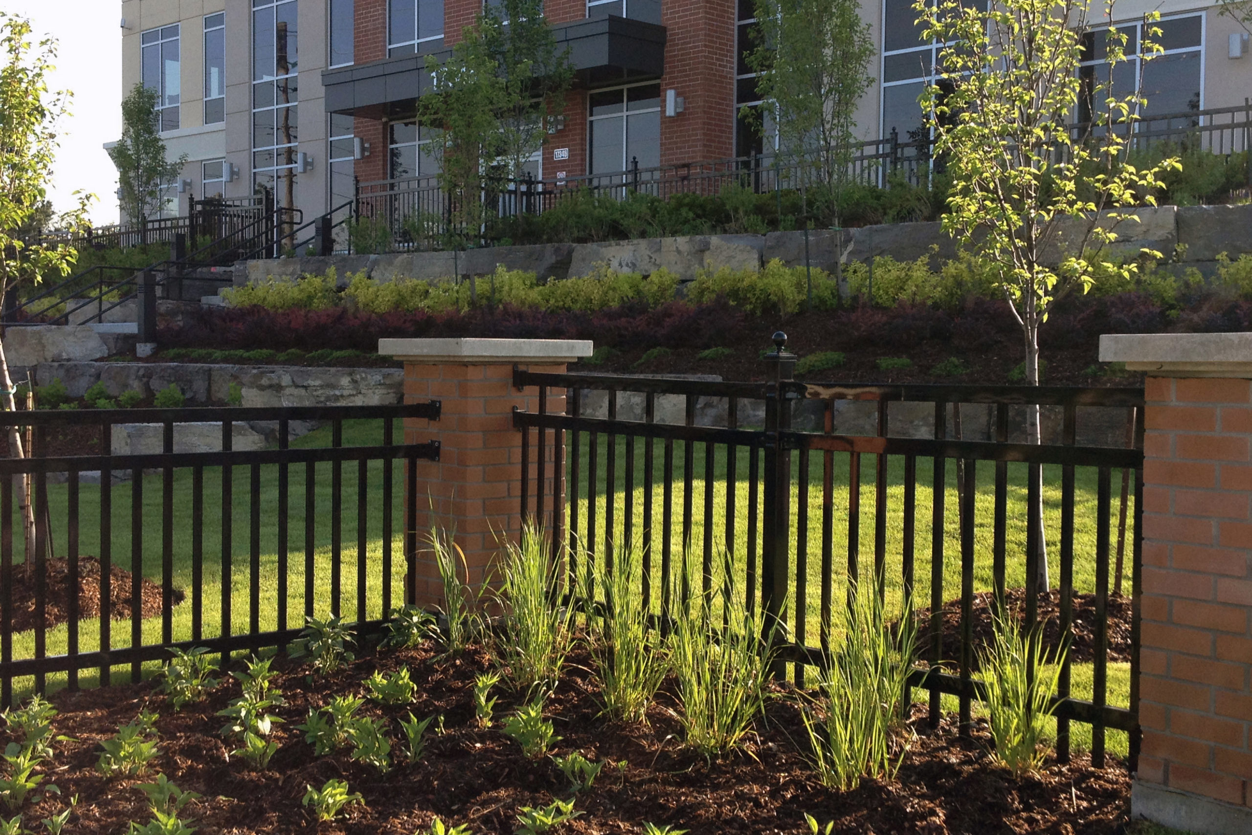 Iron fencing and gardens